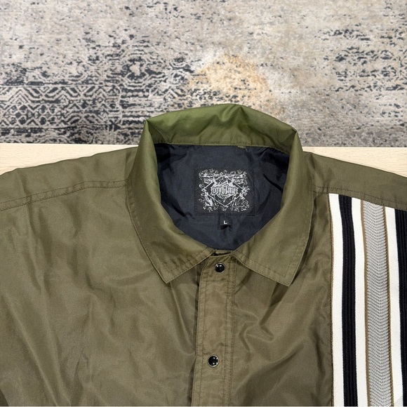 Vintage 90s Shop jacket Size L Olive Oversized - Picture 2 of 4